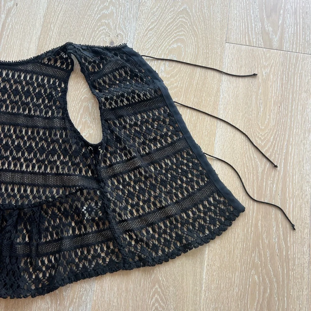 Anthropologie Tiny Crochet Miri Vest Black Over Shirt NWOT - Picture 7 of 12